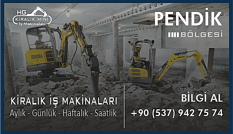 Pendik Kiralık Mini Ekskavatör 2 Tonluk Ekskavatör Kirala