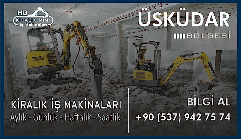 Üsküdar Kiralık Mini Ekskavatör 2 Tonluk Ekskavatör Kirala